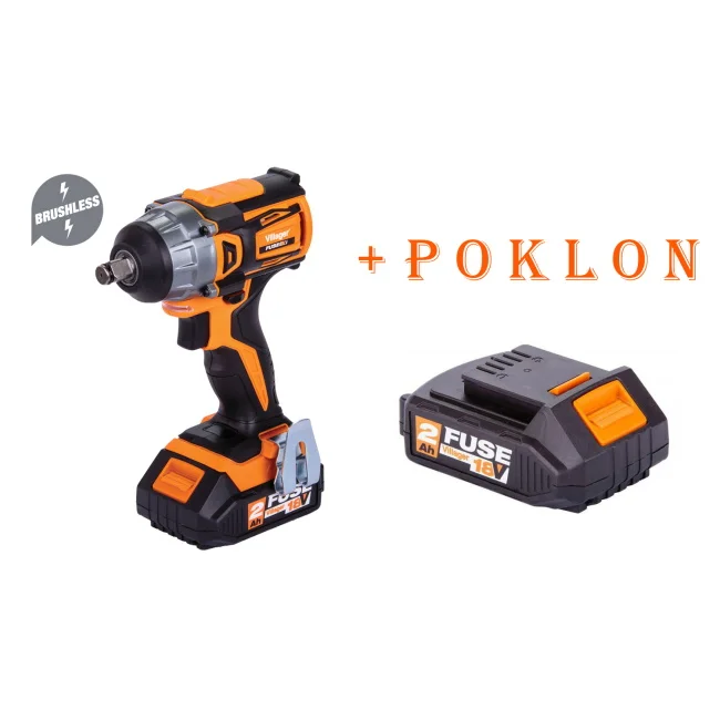 Villager Fuse akumulatorski brushless udarni odvrtač VLP 5320 058186 + POKLON Villager Fuse baterija 18V 2.0Ah 056370 Villager Fuse akumulatorski brushless udarni odvrtač VLP 5320 058186 + POKLON Villager Fuse baterija 18V 2.0Ah 056370